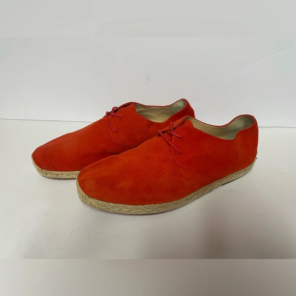 Christian Louboutin unisex Red Suede espadrille Oxford shoes 40 M 7/ W 9.5